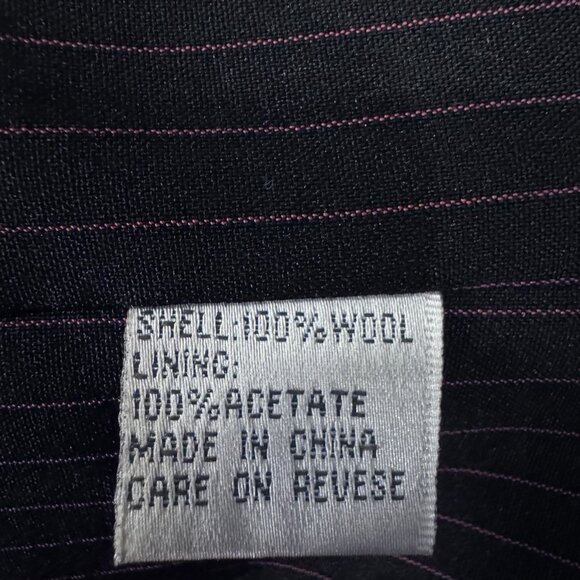 Mens Ross Graison Black Pinstriped  Wool Sports Coat 48R - Picture 5 of 7